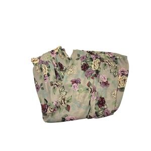 Sage Harbor Petite Floral Maxi Skirt Medium Sage Green Rose Pleated Cottagecore